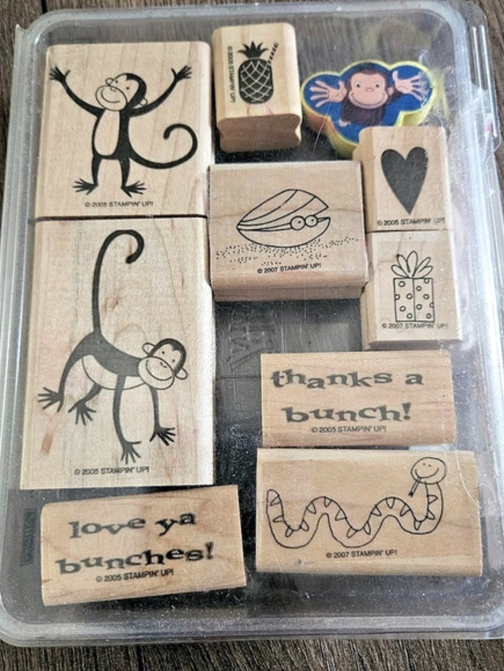 Stampin' Up! Monkey Business! Wood-Mounted Stamp Set